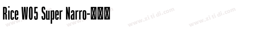 Rice W05 Super Narro字体转换 Rice W05 Super Narro字体转换